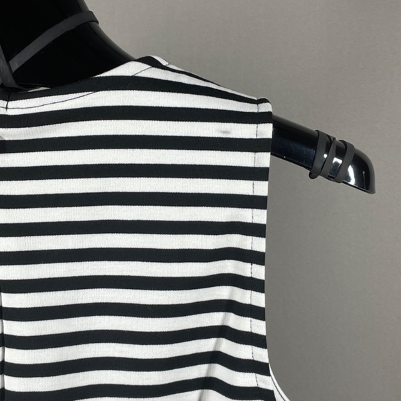NEW Banana Republic Dress Womens 4 petite black white stripe pencil preppy - Picture 8 of 10